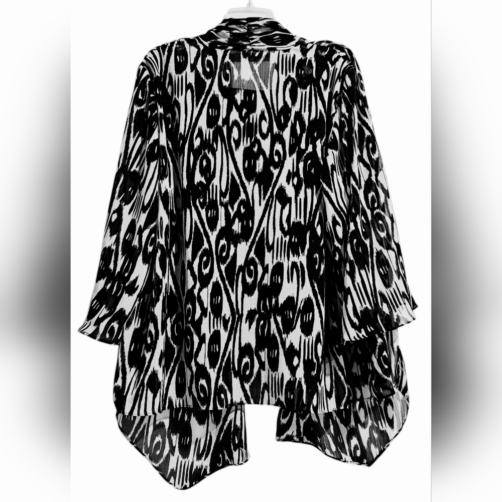 Signature by Larry Levine Black and White Women's Poncho - Picture 2 of 7